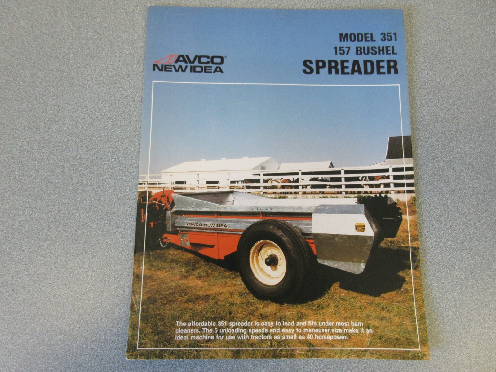 Avco New Idea 351 Spreader Sales Sheet