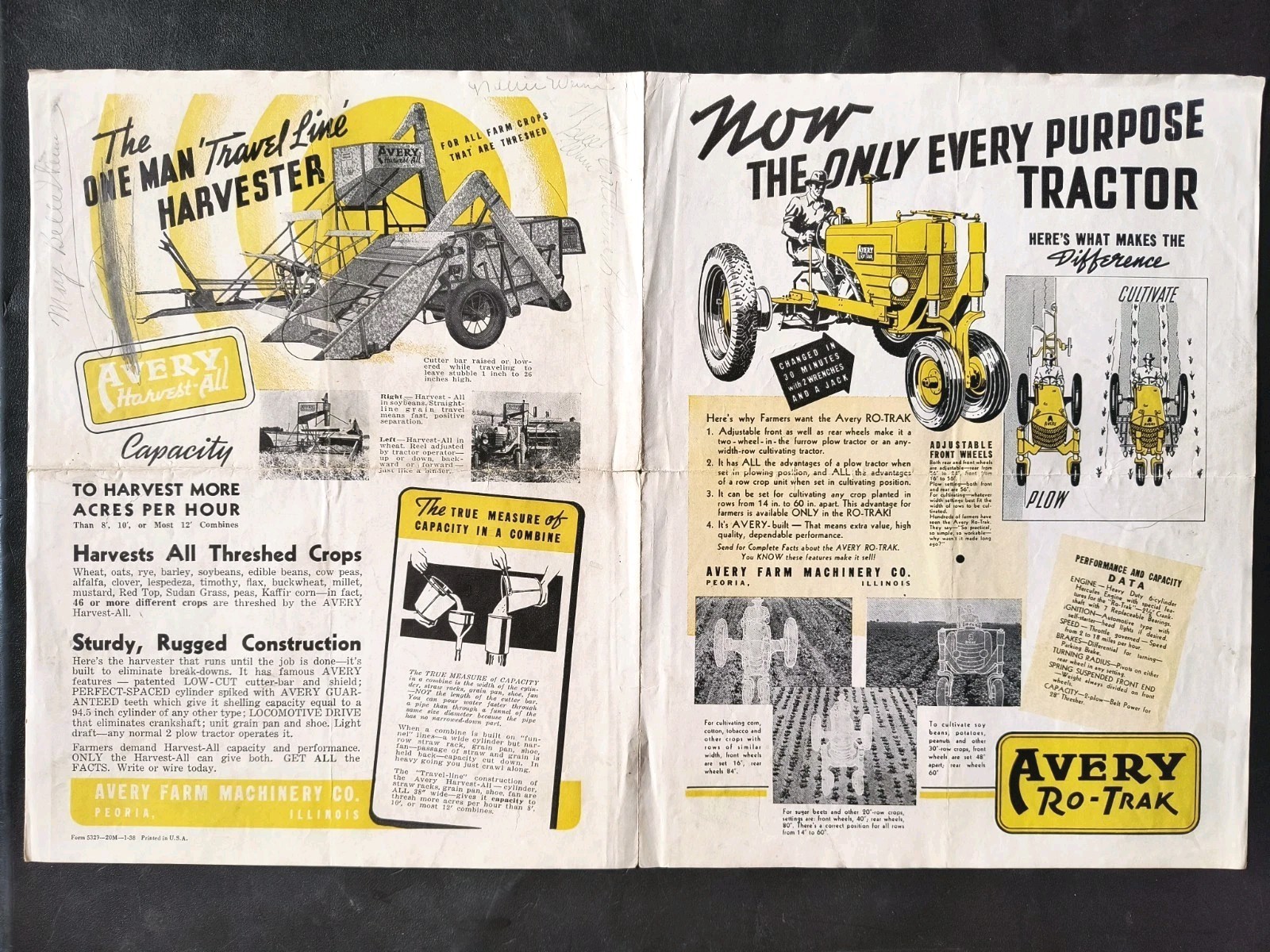 1921 BF Avery Dealer Advertising Brochure Print Advertising Company Letter Lot
