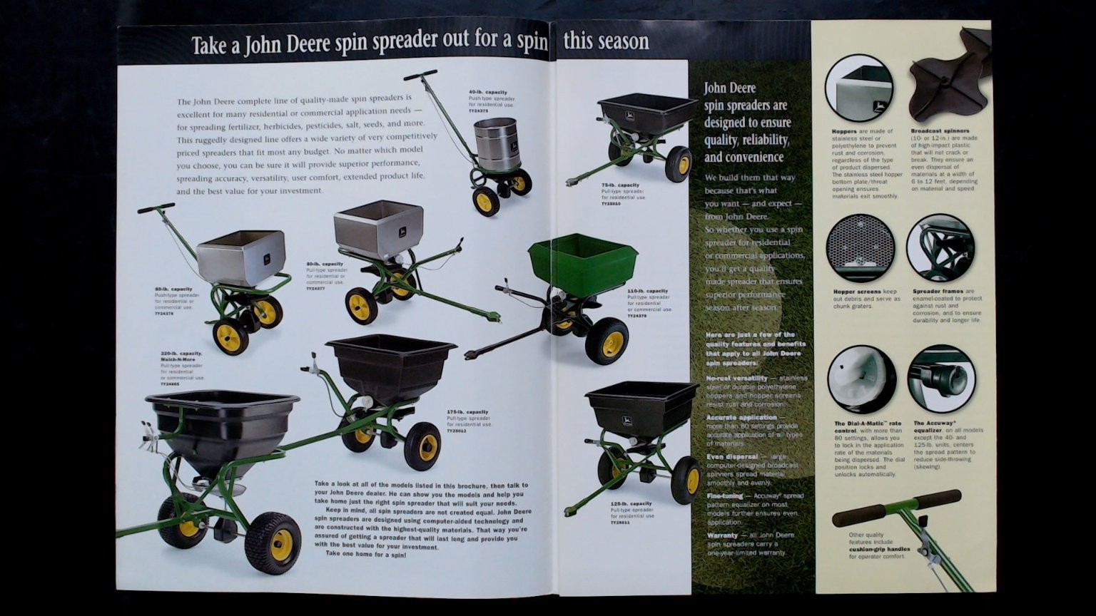 John Deere Spin Spreaders Brochure Vintage Agricultural Advertising