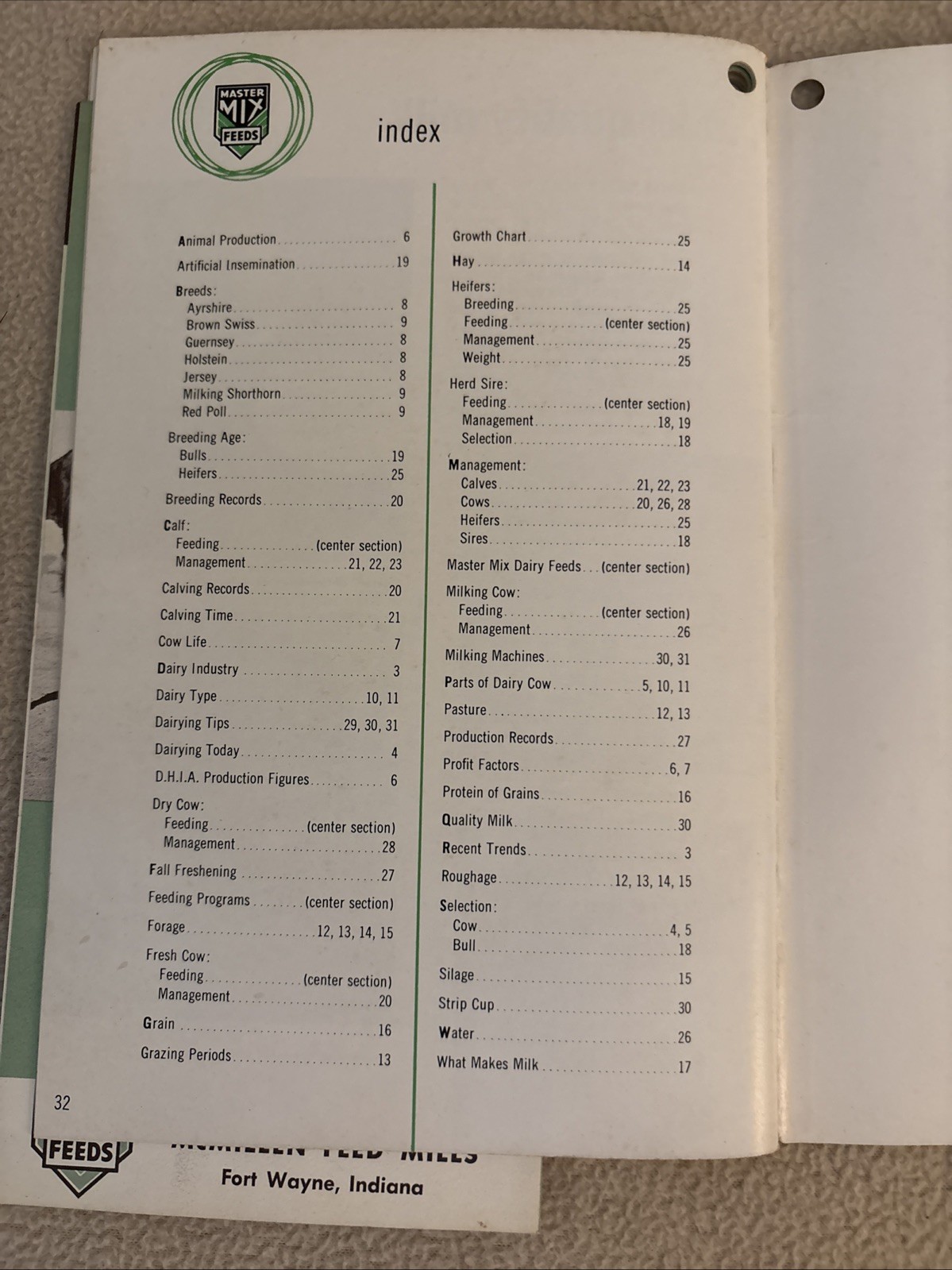 Vintage 1950 McMillen Feed Mill Management Manual for Dairy Cattle