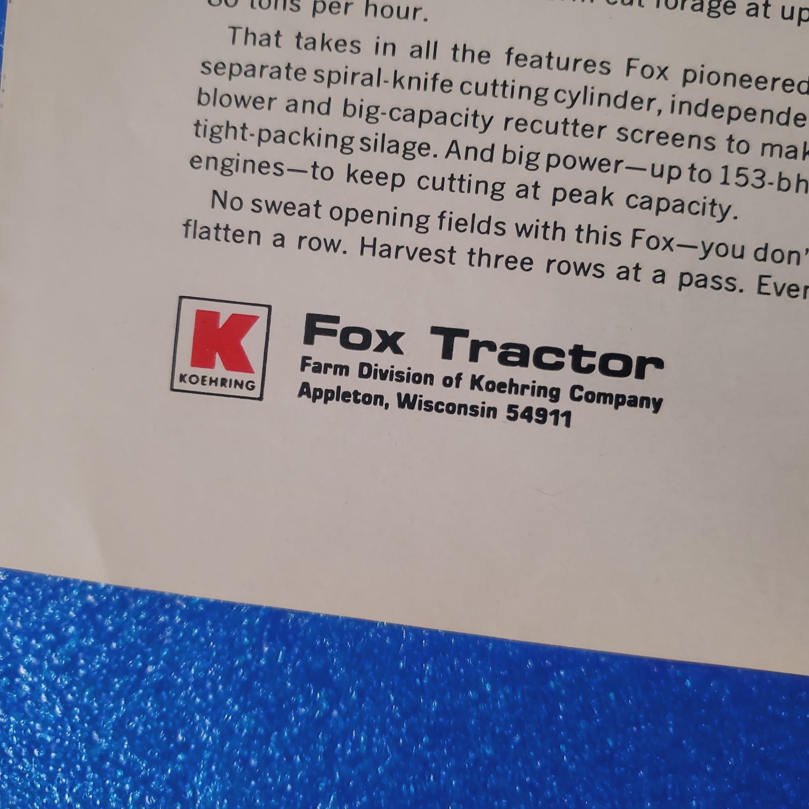 1969 FOX TRACTOR HARVESTER ORIGINAL PRINT AD VINTAGE STANDARD FOR AMERICAN FARMS