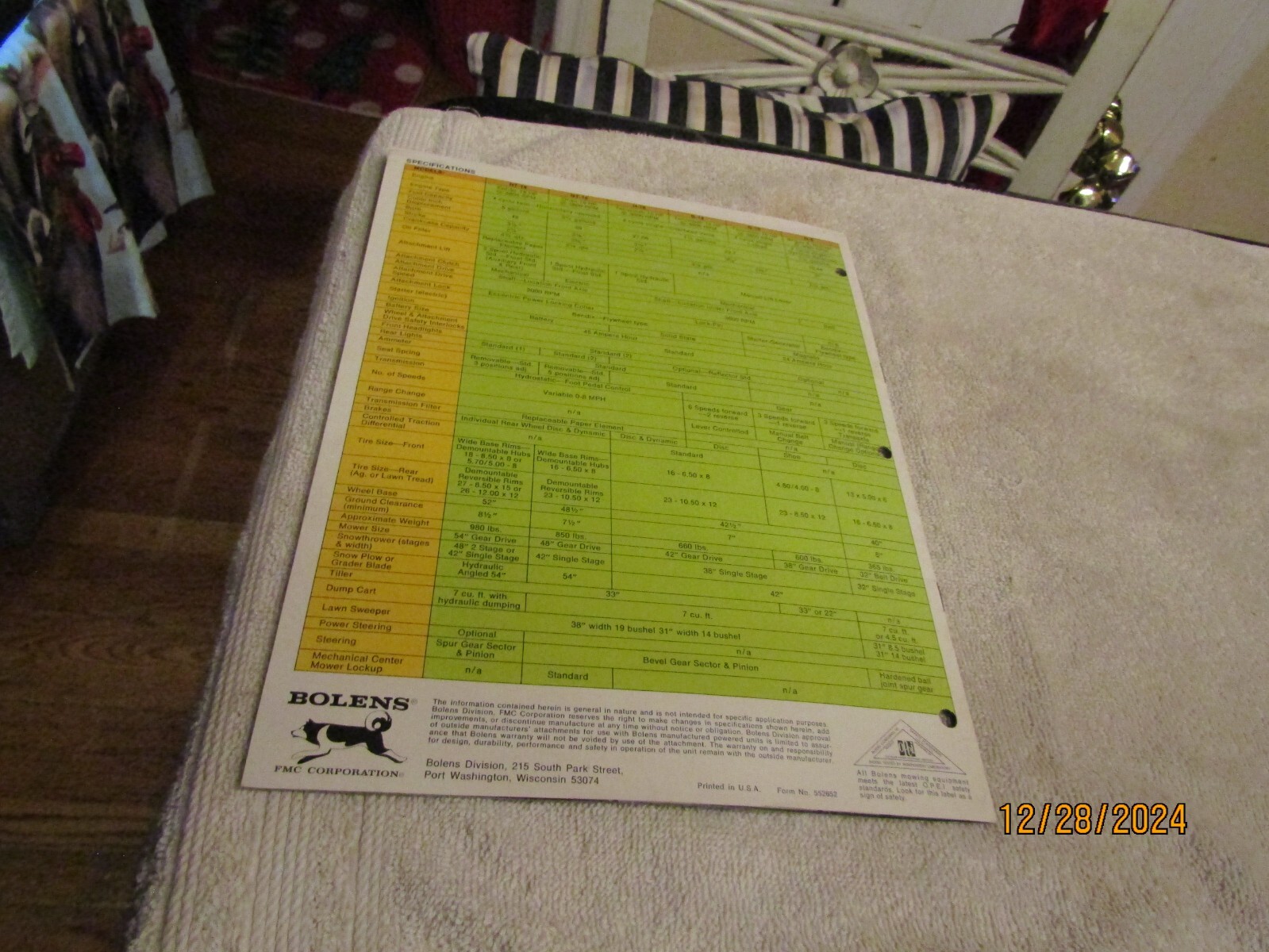 Vintage Bolens Sales Brochure Lawn & Garden Tractors Attachments Accessories &rsquo;75