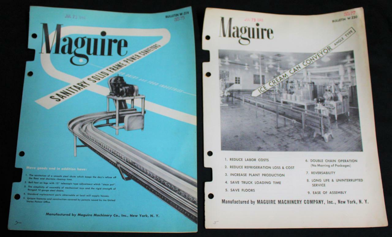 MAGUIRE MACHINERY CAN CONVEYOR BELT ADVERTISING SALES BROCHURES 1948