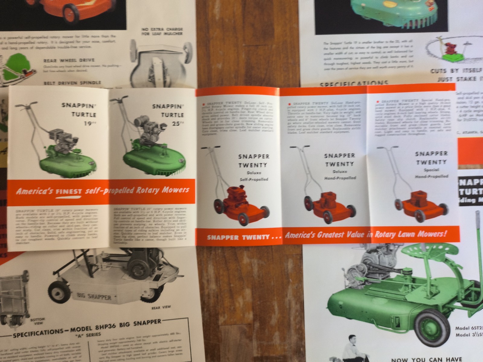 McDonough Power Lawn Mower East Point Ga. SNAPPER LINE 5pc FLYER & BROCHURE SET