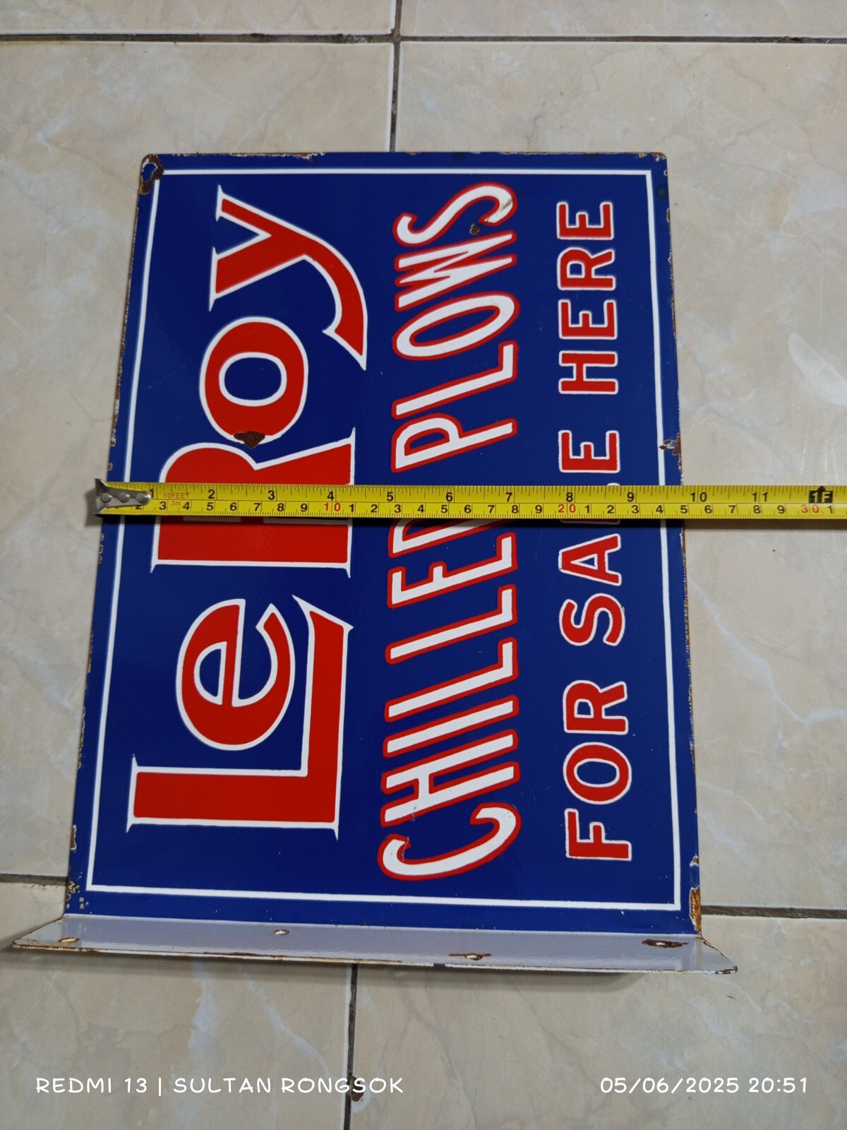 Double Side Le Roy Chilled Plows for Sale Here 34×25 cm Steel Plate Vintage Mod