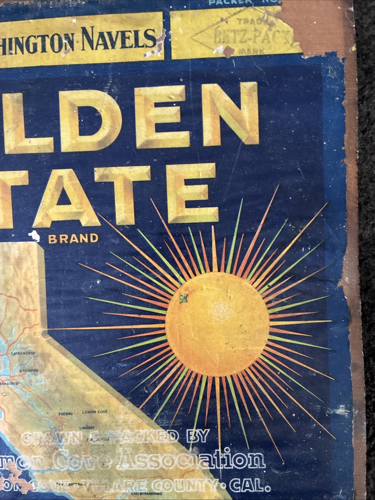 Vintage Wooden Box Ends With Sunkist Advertisement Repurposed For Displays