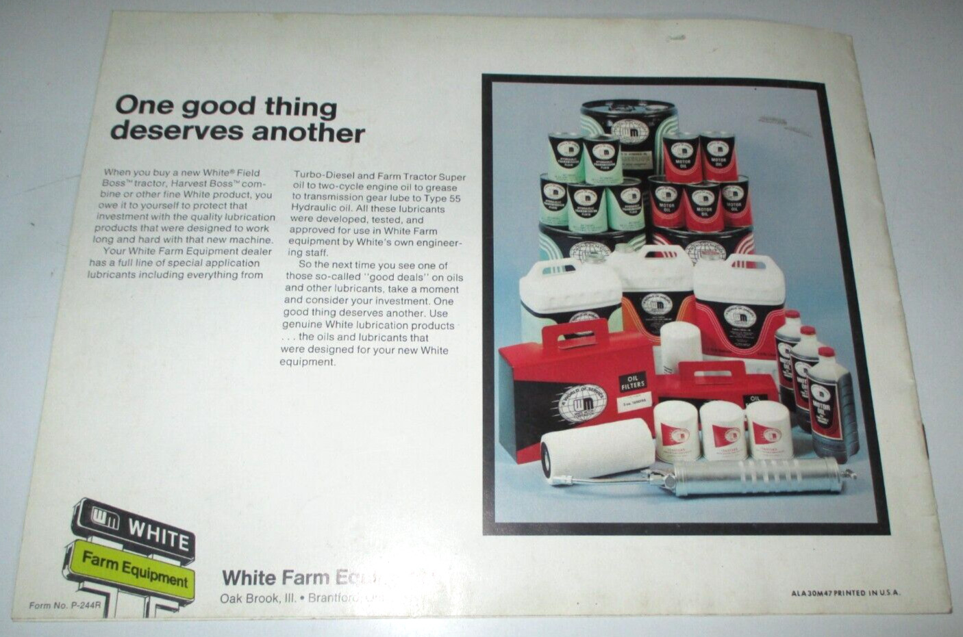 WFE White 2-50 & 2-60 Tractor Sales Brochure Literature Ad Advertising ORIGINAL!