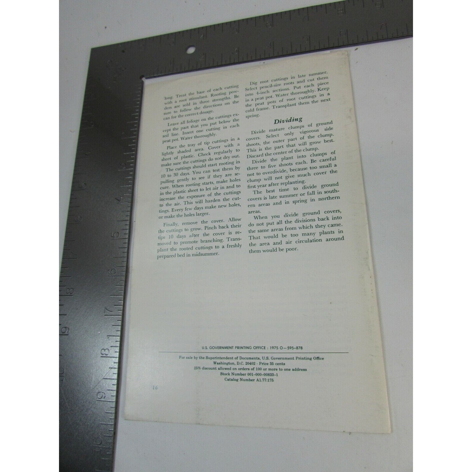 1975 Growing Ground Covers US Department Of Agriculture Booklet Vintage 34013