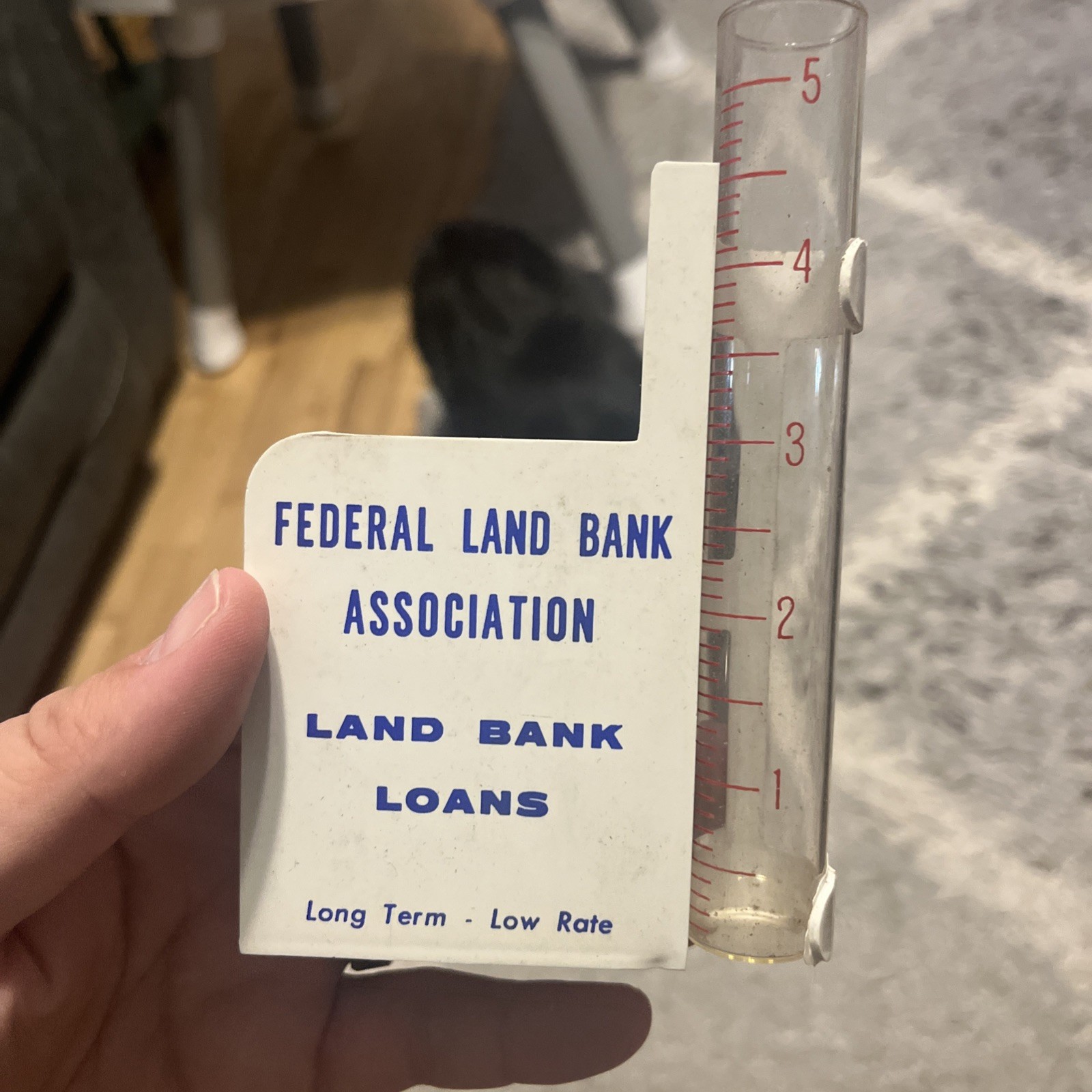 Rain Guage Federal Lank Bank Association Land Bank Loans W/ Box Rain-Chek