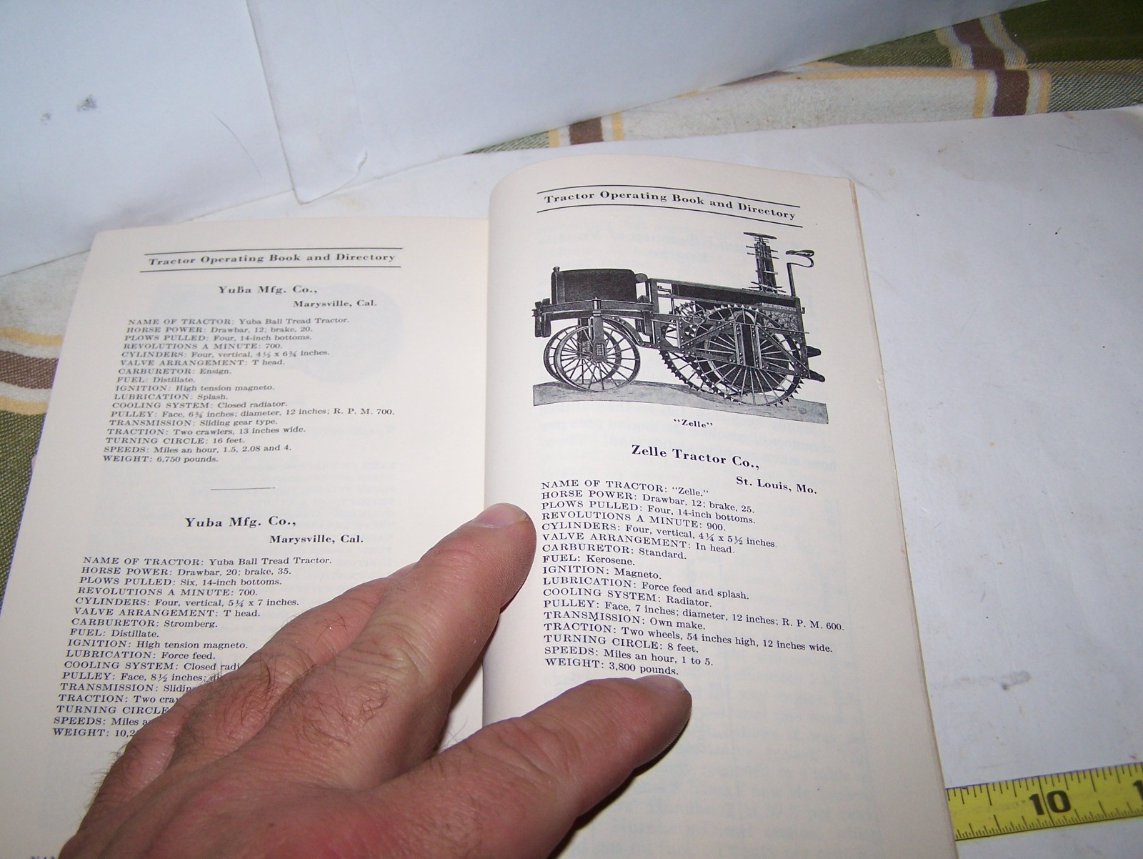 1919 TRACTOR OPERATING BOOK DIRECTORY Catalog Hit Miss Engine Magneto Oiler
