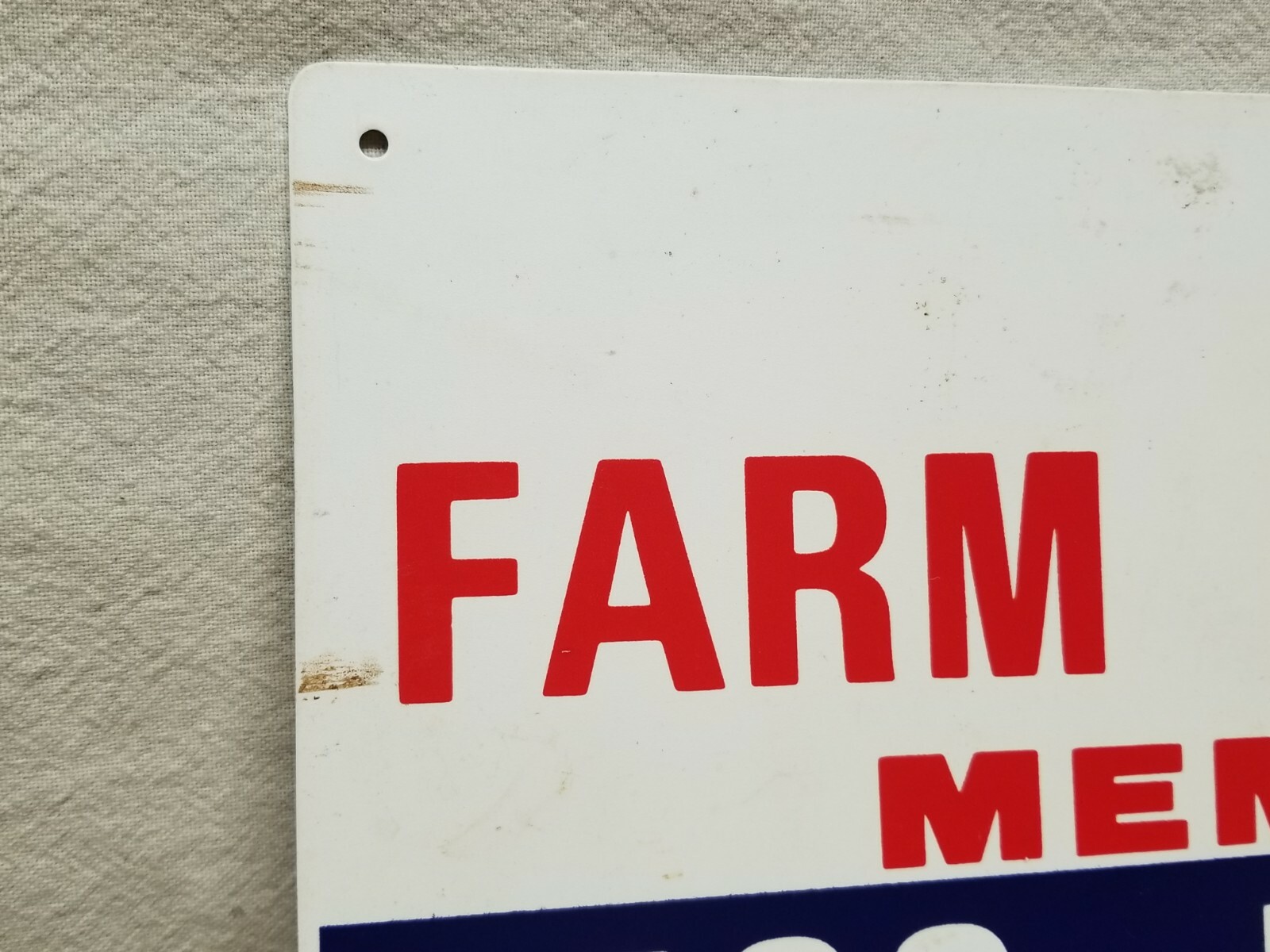 Vintage Illinois Farm Bureau Member Sign $500 Fine Plastic
