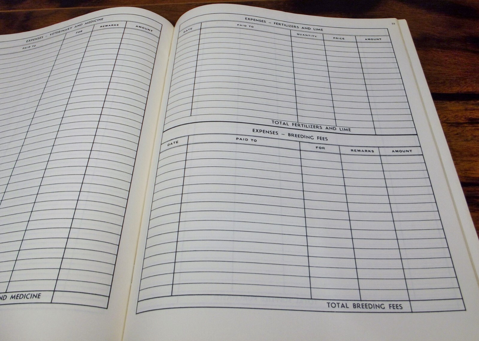 Vintage 1950 Farm Record Book – Unused Ledger, Bank Advertising Huntingburg, IN