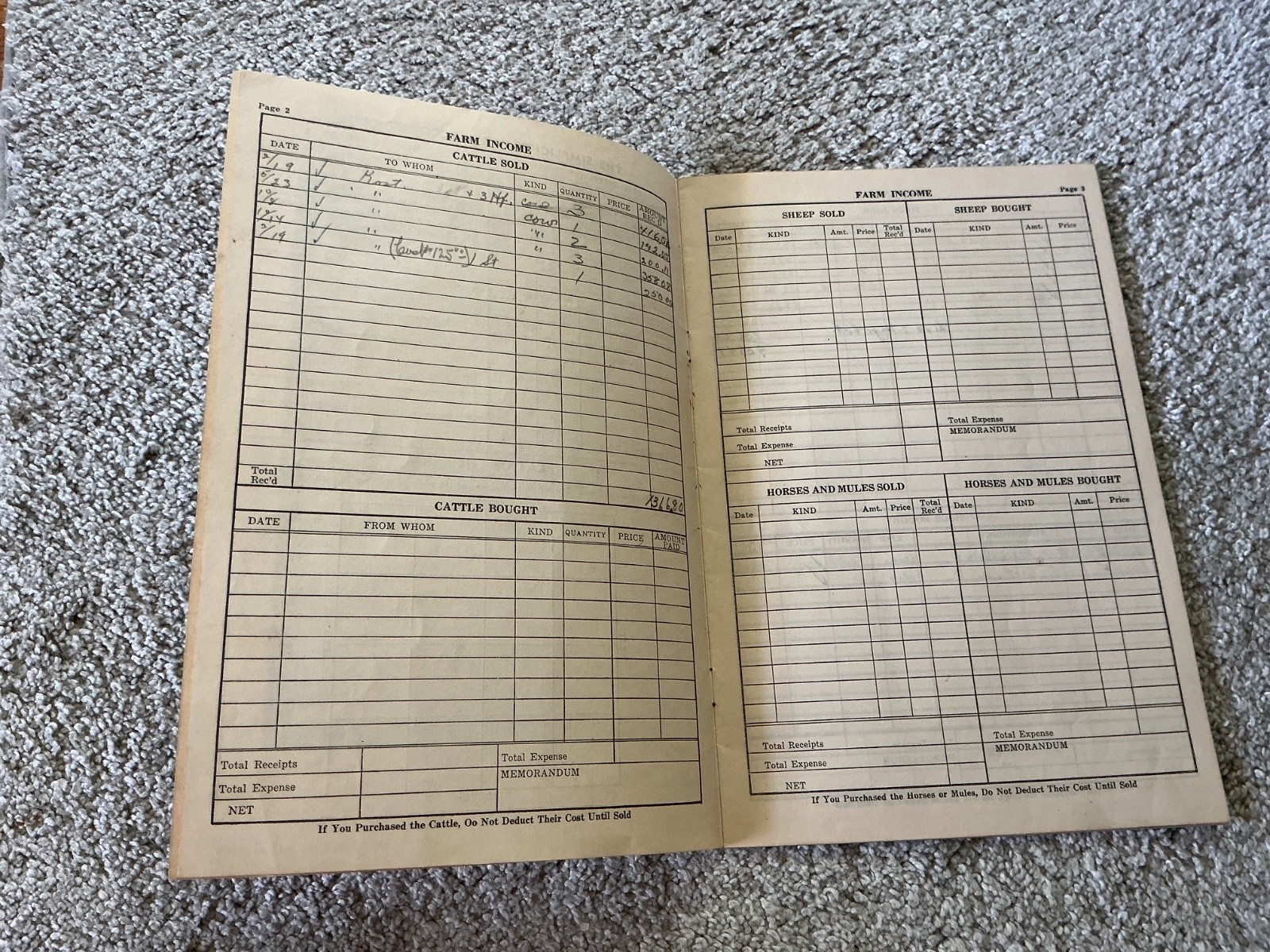 Vtg. 1947 Farm Acct. Record Book Redwood Rendering Co. Redwood Falls, Minnesota