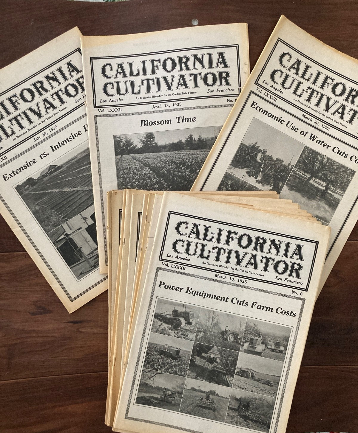 California Cultivator Agricultural Newspaper 1935 Biweekly Lot of 17 VHTF