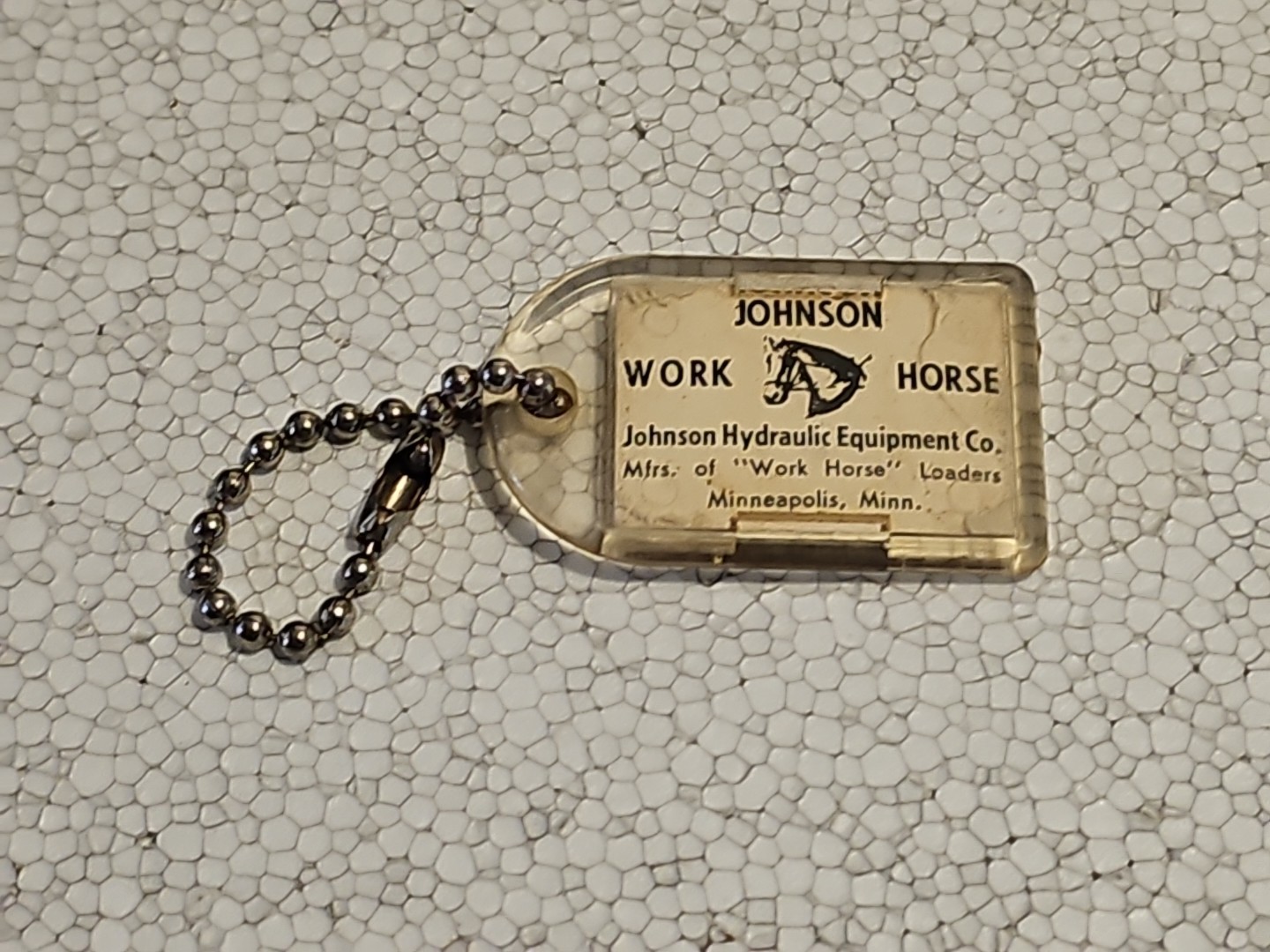 Vintage Johnson Work Horse Loaders Key Fob