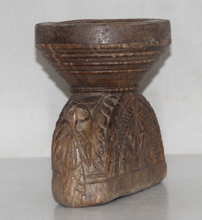 Antique Wooden Agricultural Seed Holder Bijni Original Old Hand Carved
