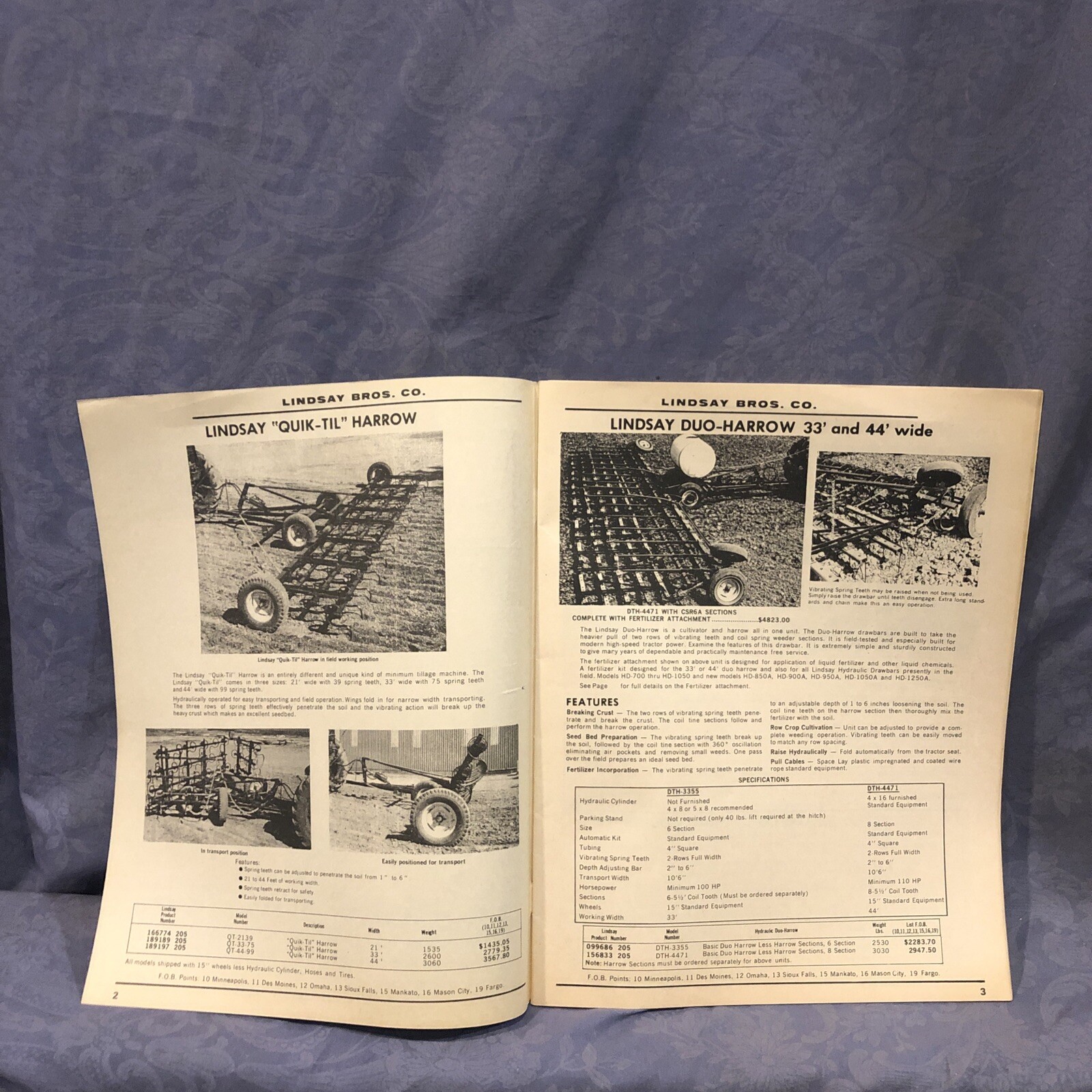 Lindsay Soil Preparation Equipment January 1976 Sales Brochure