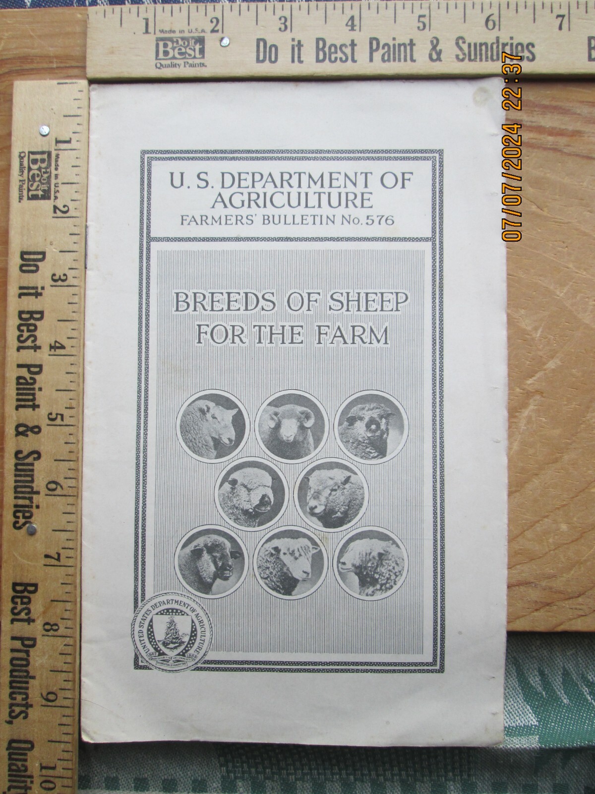 1940 Breeds of sheep for the farm US Department of Agriculture number 576