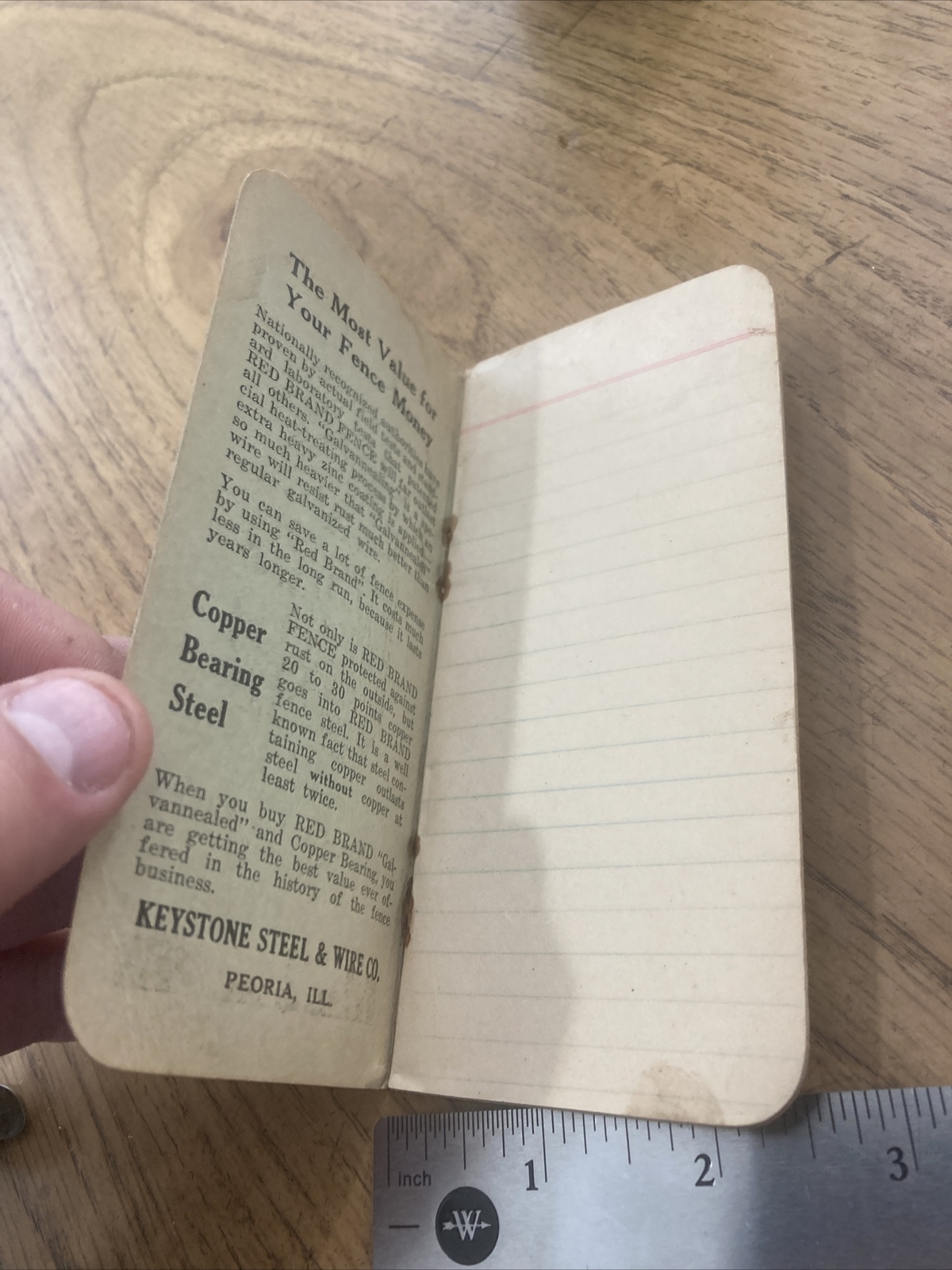 Red Brand Fence Keystone Steel Farmer&rsquo;s Pocket Memo Book Peoria Illinois