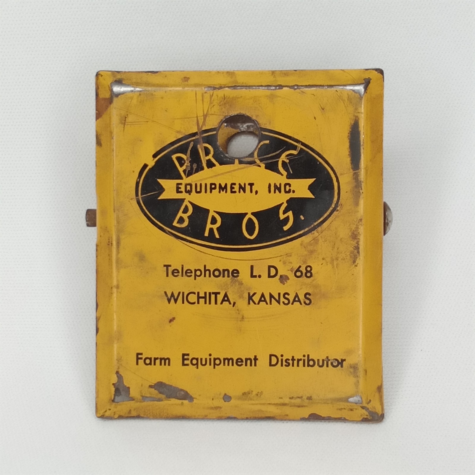 Vintage 1950s Advertising Metal Clip Price Brothers Equipment Wichita Kansas
