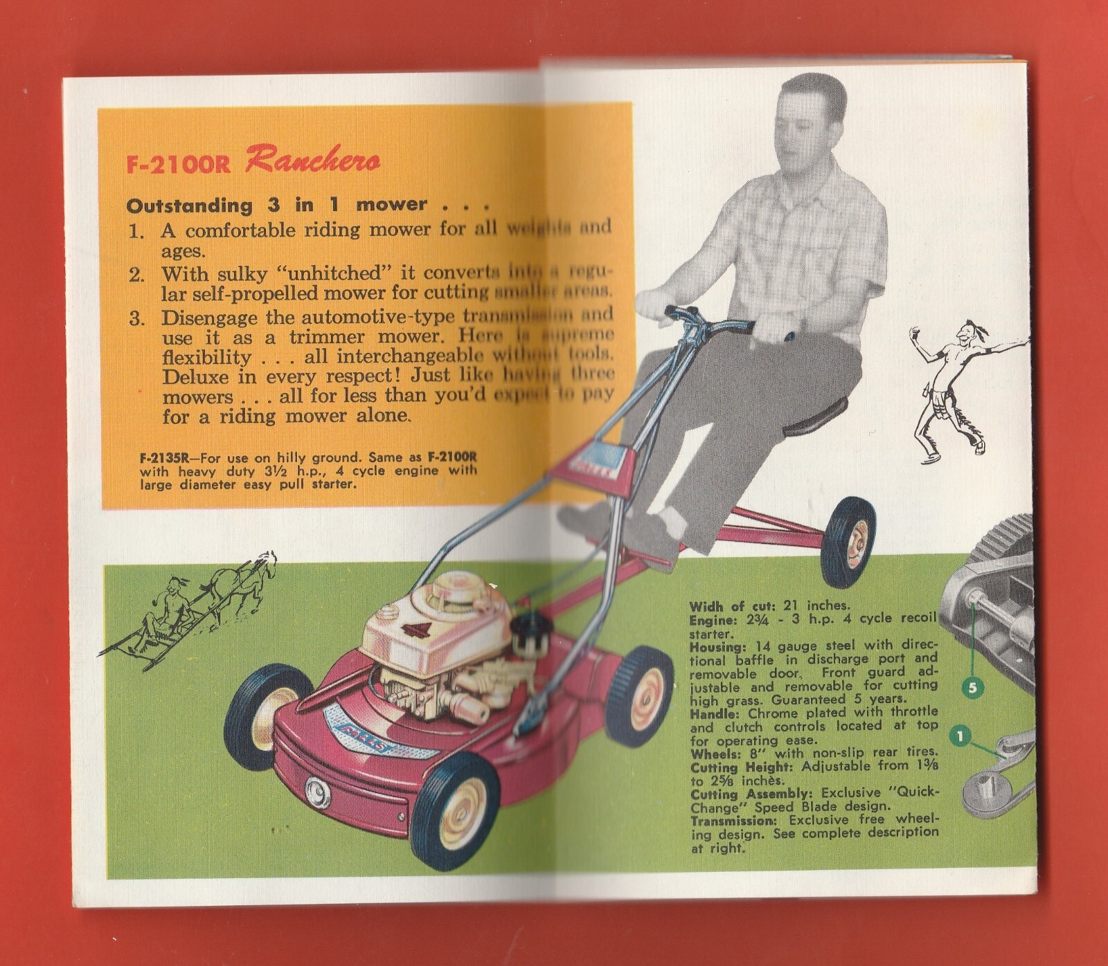 1950&rsquo;s FALLS LAWN MOWERS ADVERTISING PAMPLET