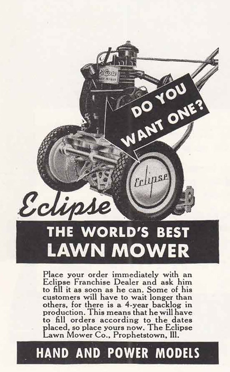 1946 Eclipse Lawn Mower: Do You Want One Vintage Print Ad