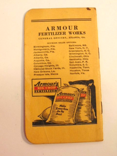 1939-40 Armour&rsquo;s Big Crop Fertilizers advertising notebook