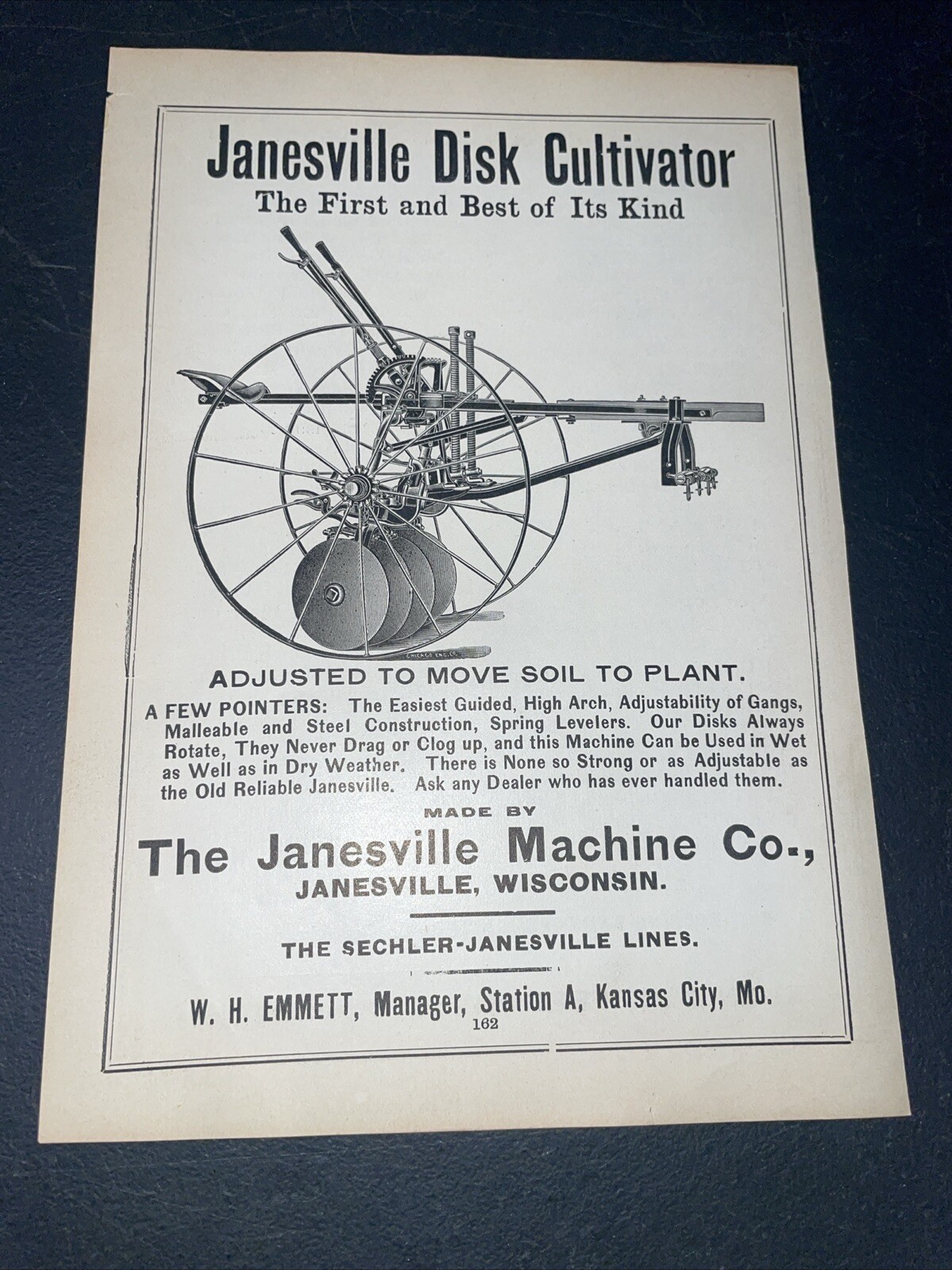 ORIGINAL 1907 Janesville Farm Implement Advertising – Wisconsin