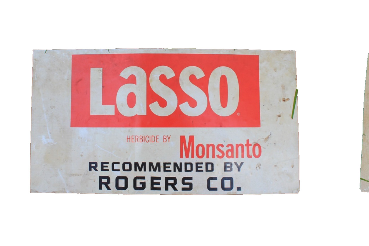 (2) Lasso Monsanto Magnetic Advertising Cling Signs Rogers Co. Lot