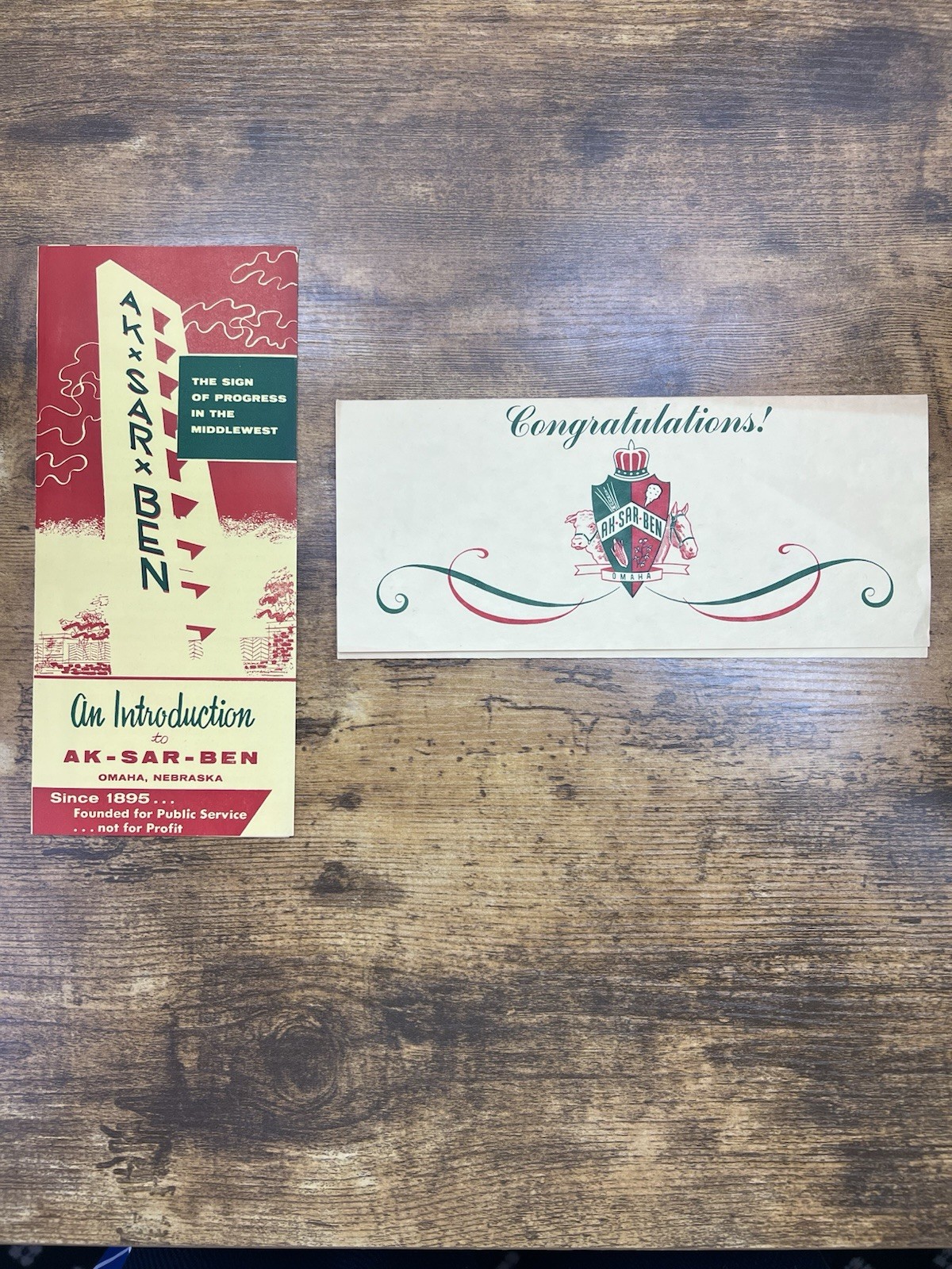 Ak-Sar-Ben Omaha NE Ephemera Lot 1957 Brochure 4-H Award Ribbon Letter AKSARBEN