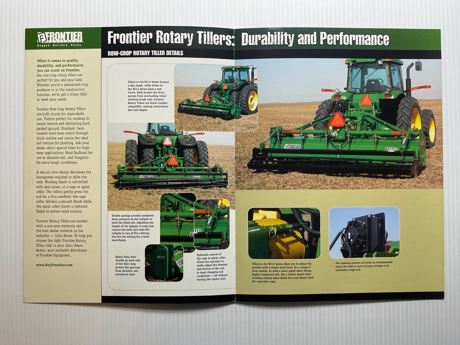 Frontier Equipment – Row Crop Rotary Tillers Sales Brochure *Original 2006*