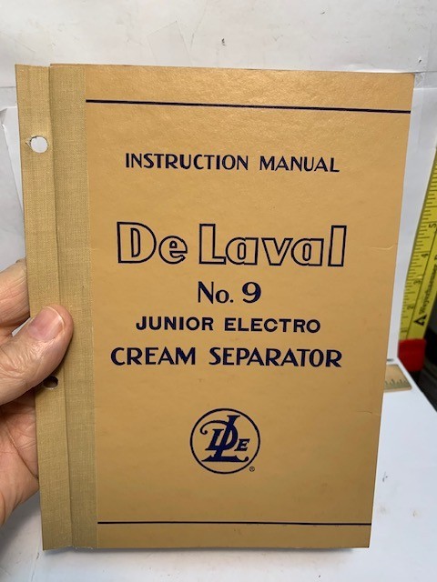 « NICE » 1956 INSTRUCTION MANUAL DE LAVAL No. 9 JUNIOR ELECTRO CREAM SEPARATOR
