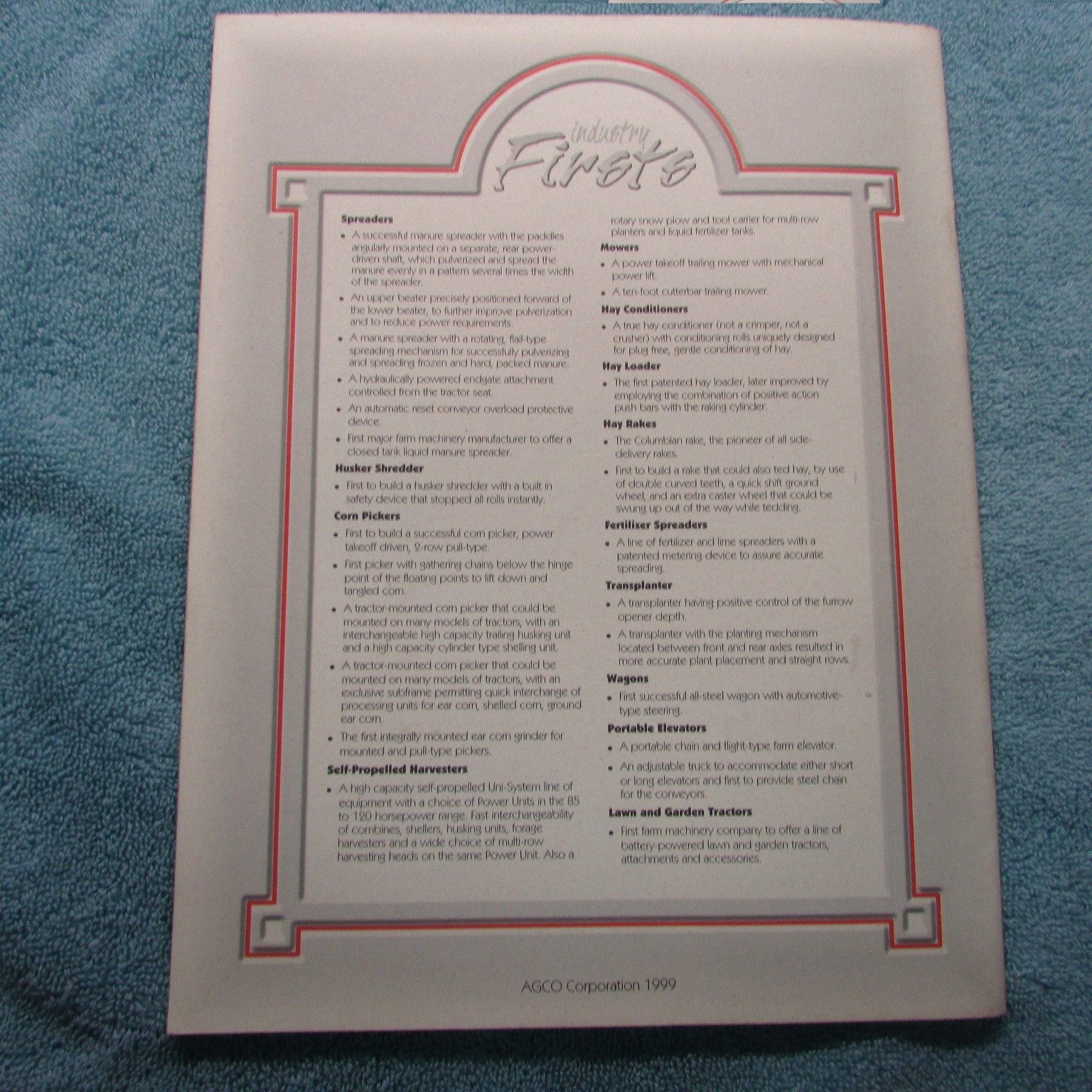 New Idea 100th Anniversary Booklet 1899-1999