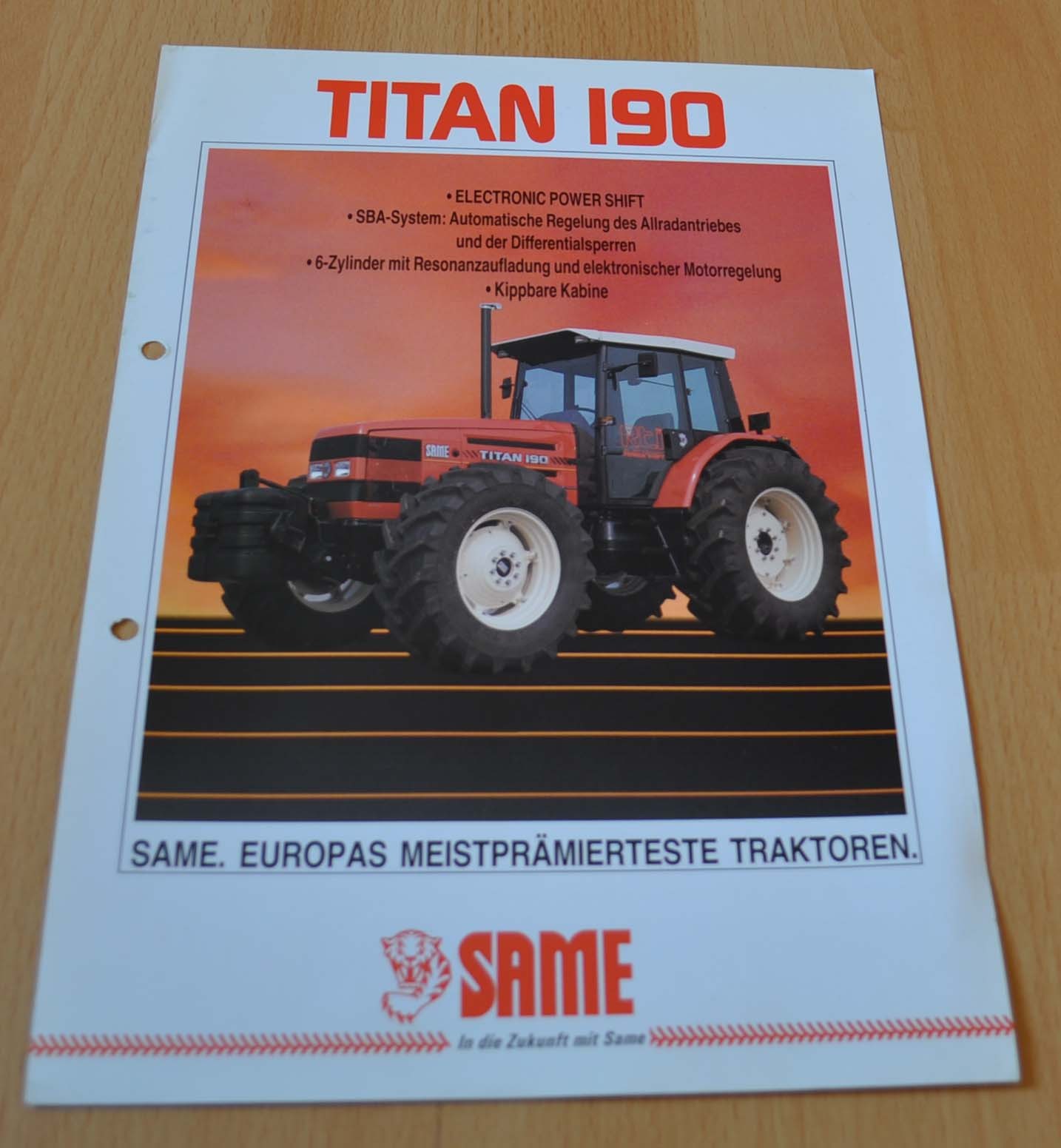 Same Titan 190 Tractor Agriculture Machinery Brochure Prospekt Opuscolo