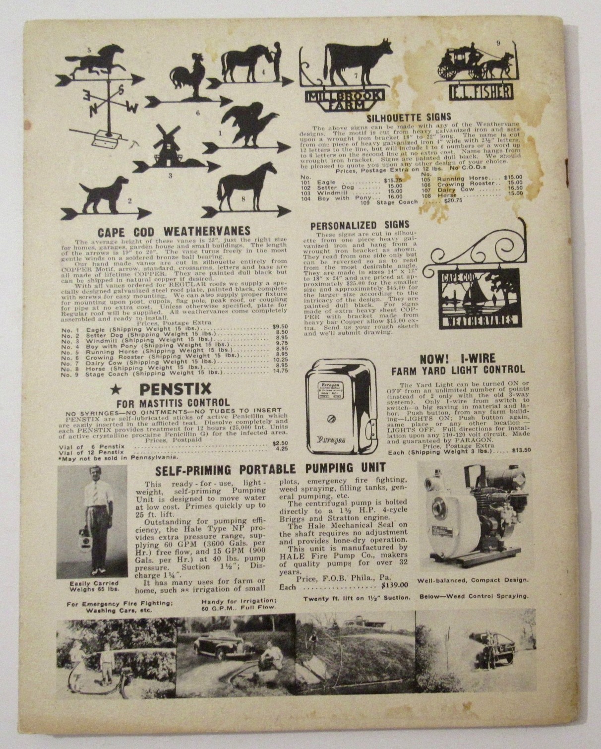 1948 CREUTZBURG & SON Philadelphia PA Dairyman Livestock Cow Farm Supply Catalog