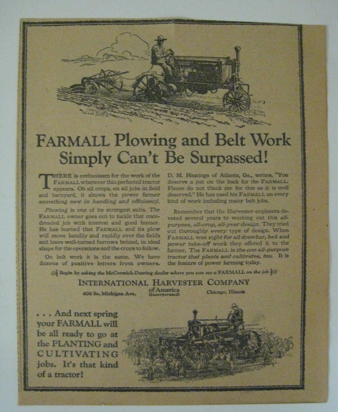 Vintage 1928 OilPull Tractor Advance-Rumely Print Ad Advertising OIL PULL Farm