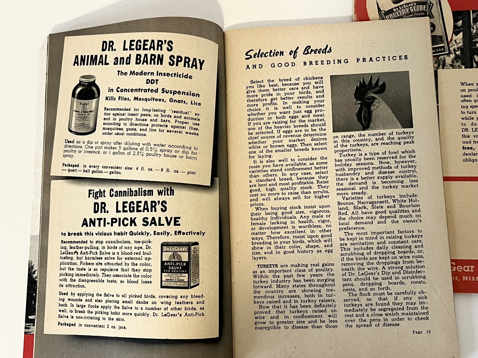 Dr. LeGear&rsquo;s Booklet Poultry Guide Live Stock Manual Horses Sheep 1940&rsquo;s LOT 2