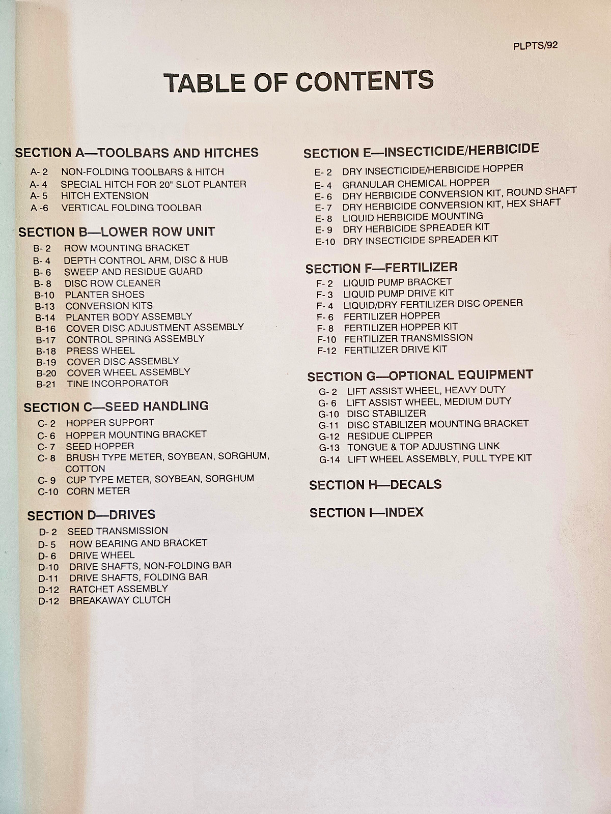 Buffalo Model Series 8000 Till Planter and Slot Planter Dealer Parts Book Manual