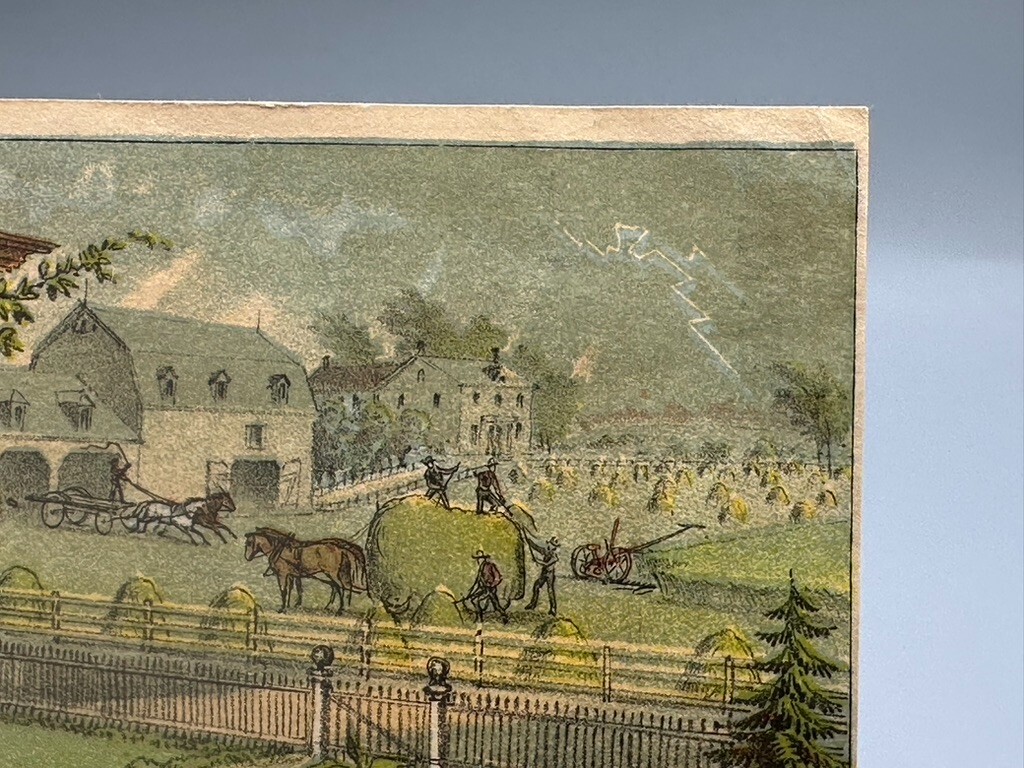 1880s EUREKA MOWER Utica FARM Advertising TRADE CARD
