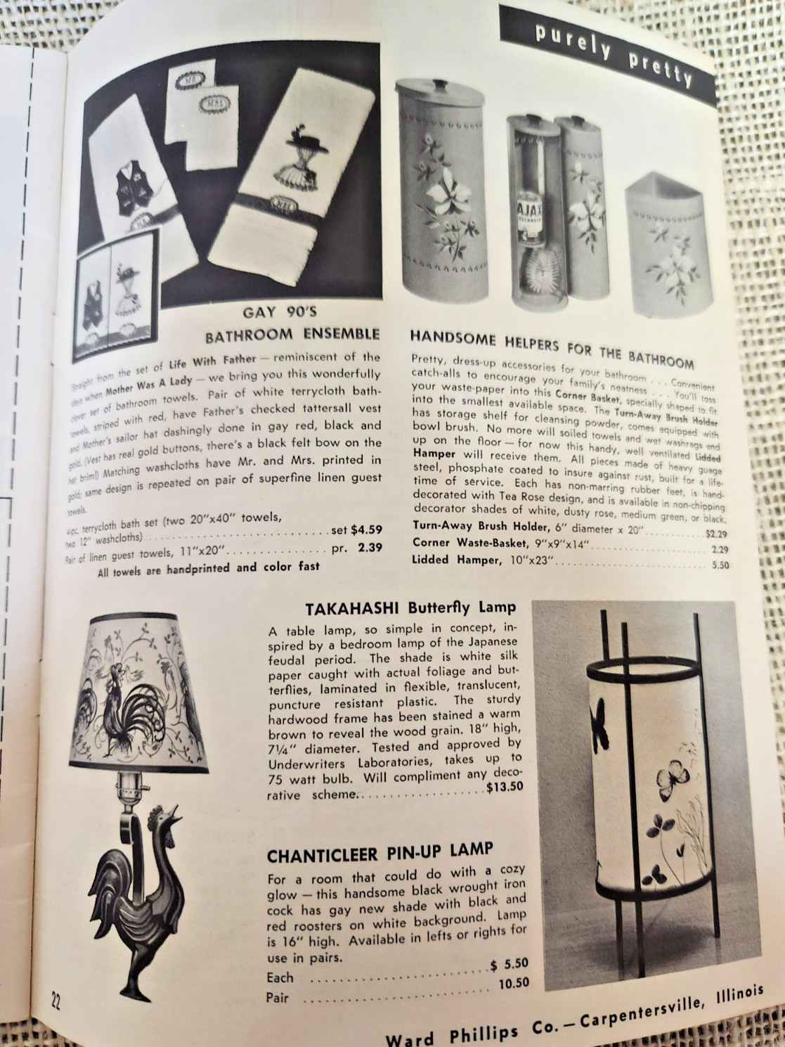 Ward Phillips & Susan Smith 1954 Mail Order Catalog, Carpentersville IL, 24 Page