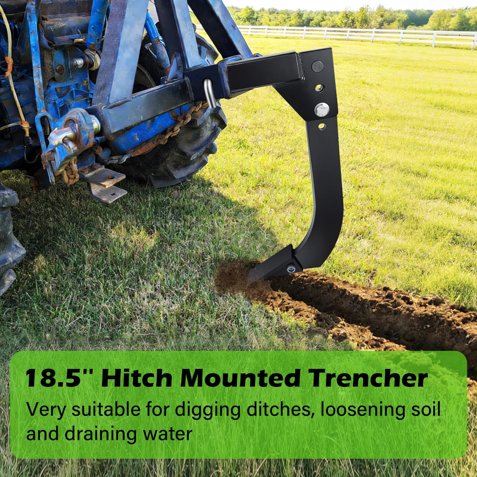 SUONE Mounted Trencher 3 Point Hitch Fit for ATV/UTV Tractor with 2pcs Replac…