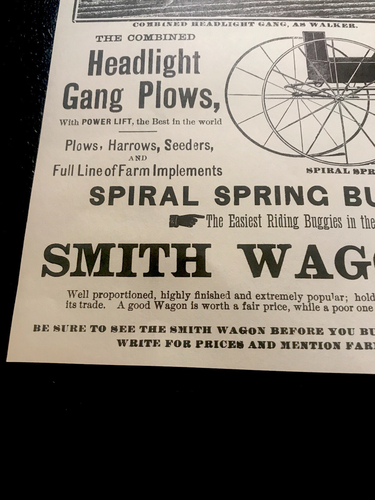 1889 Smith Wagon & Implement Farm Advertising – Minneapolis – Minnesota