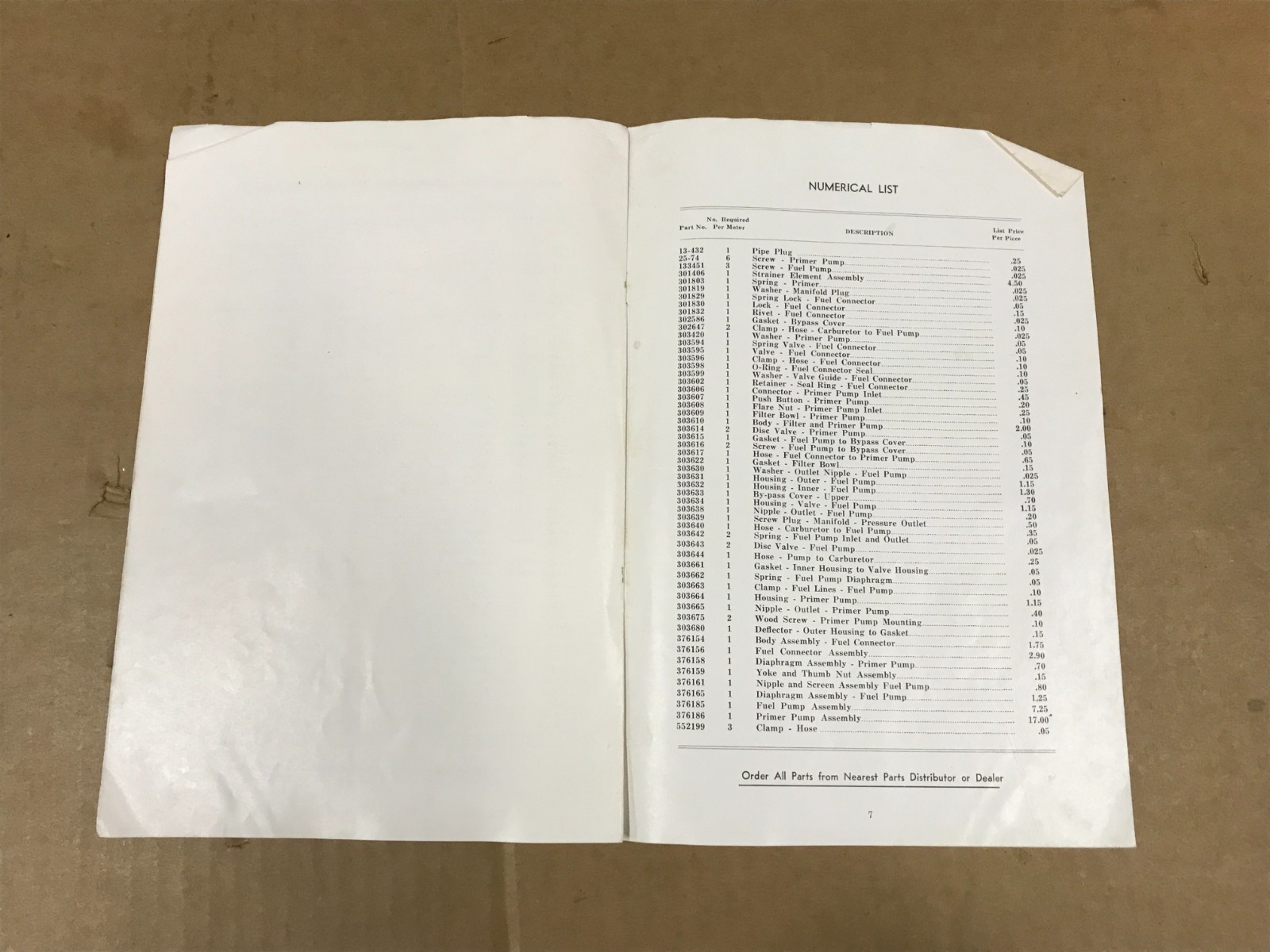Vintage Johnson Motors Parts Catalog – Johnson Fuel Master Auxiliary Fuel System