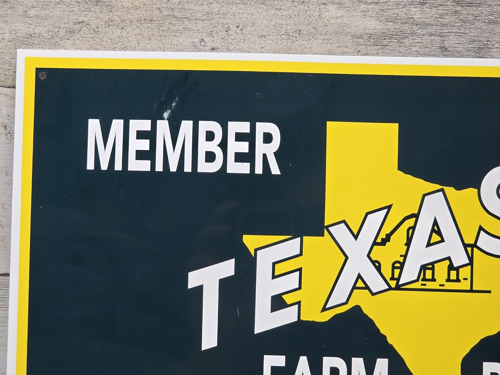 Member, Texas, Farm Bureau, Vintage Sign Mcconal