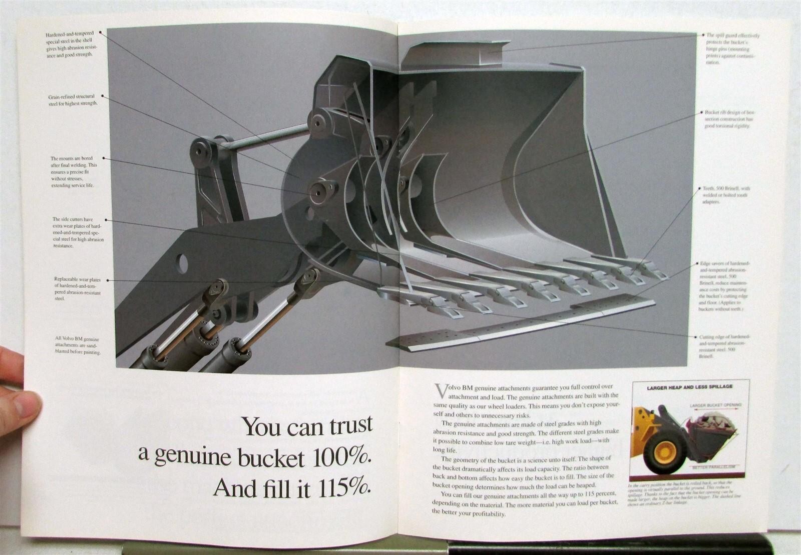 1995 Volvo BM Widest Range Of Genuine Attachments Construction Sales Brochure