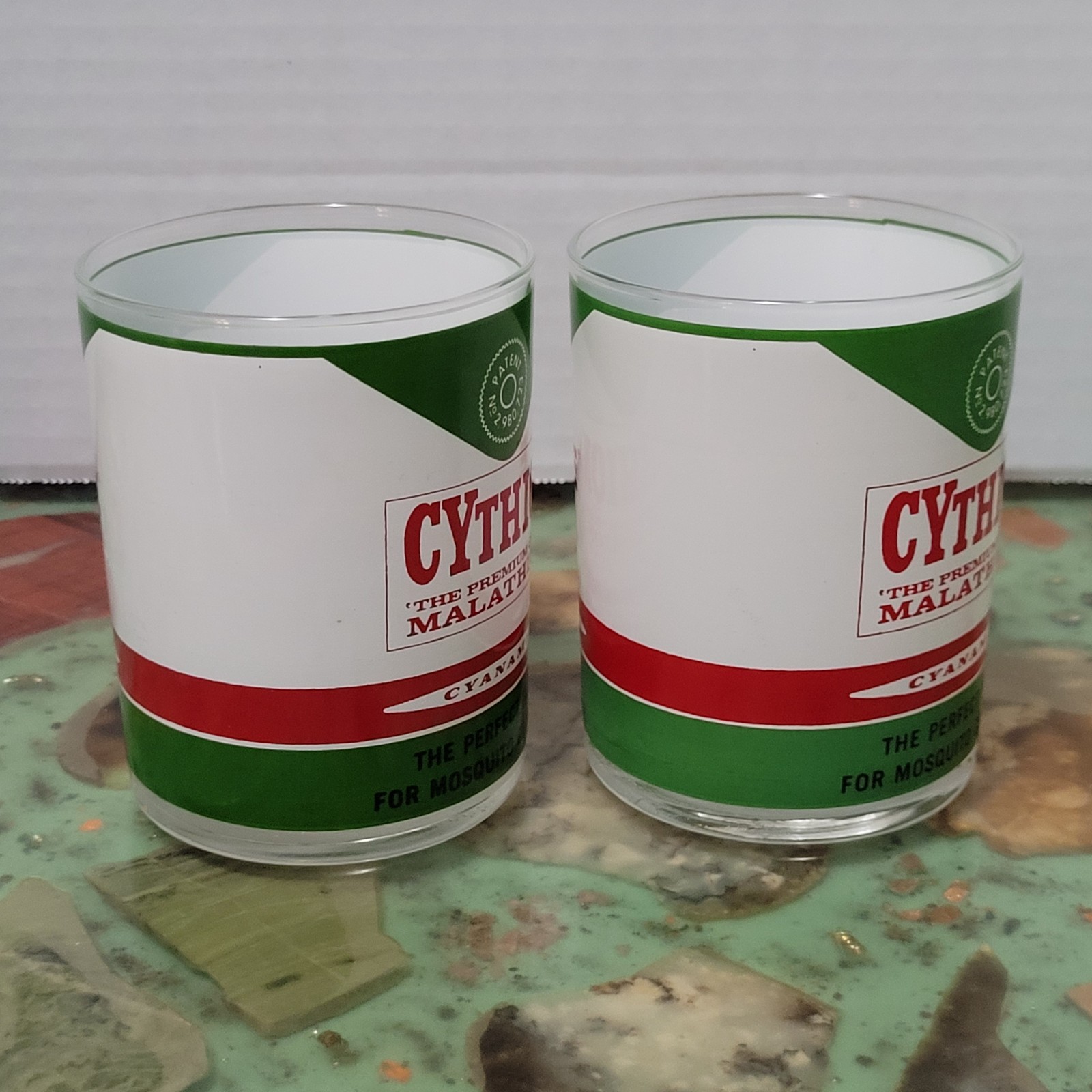 Vtg 70s Cyanamid Insecticide Advertising Drinking Glass Cythion Malathion Abate
