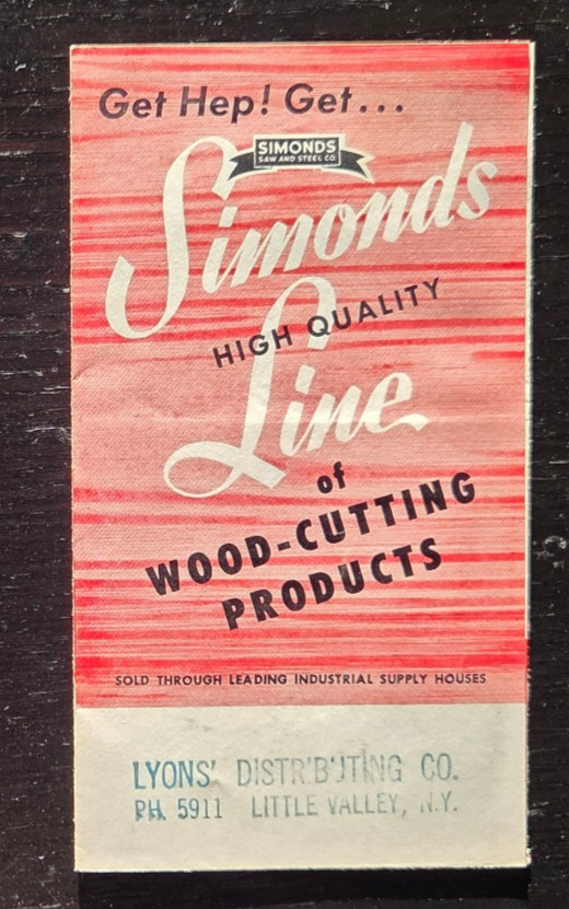 1954 SIMONDS SAW & STEEL CO. WOOD CUTTING SAWS PRODUCTS BROCHURE FITCHBURG MASS.