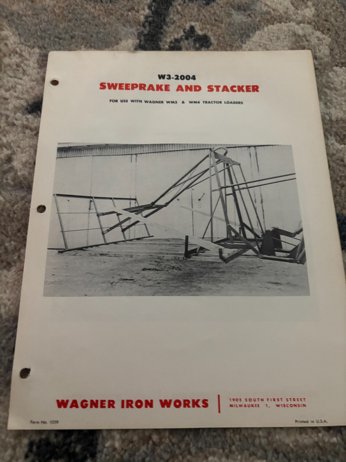 Wagner Iron Works W3-2004 Sweeprake And Stacker Brochure FCCA25