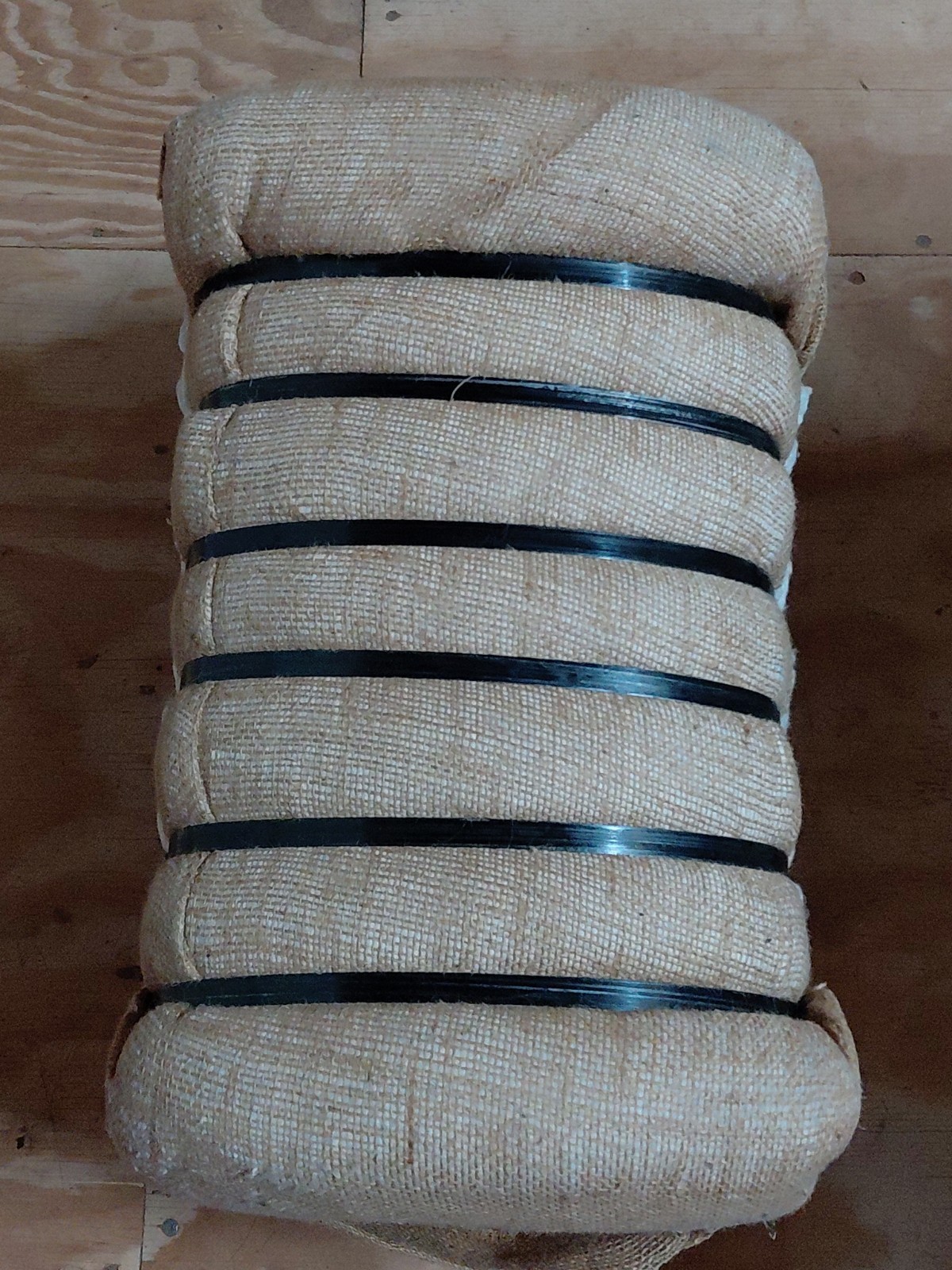 LARGE Vintage 33 Lb. Bale Of Raw USA Cotton Burlap Wrapped 21in x 18in x 13in