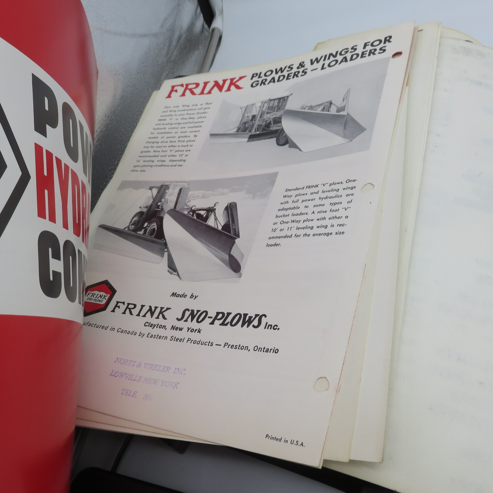 Viking Snow Plows Price List and Brochures 1967 Harrisville Frink Lot